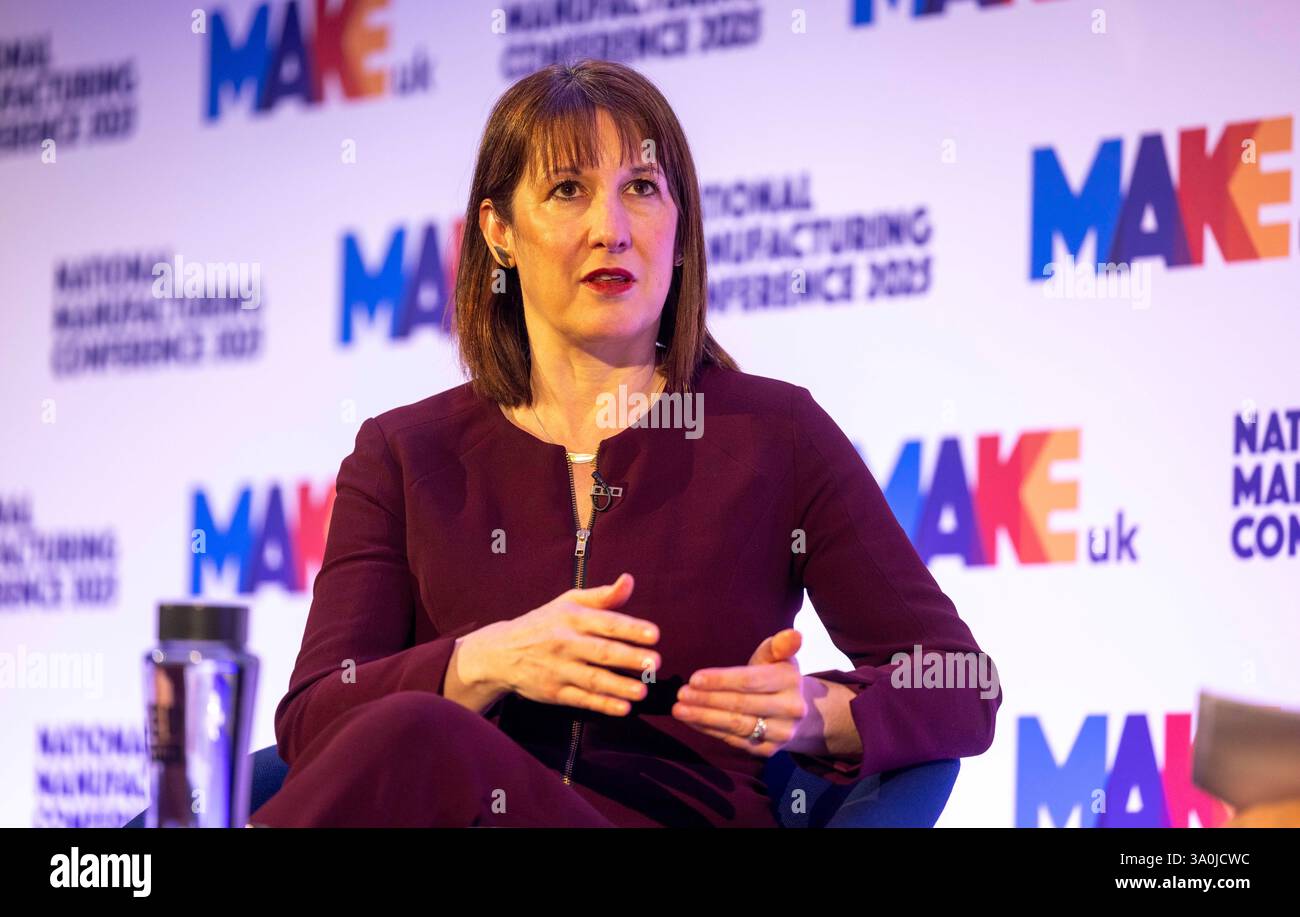 Rachel Reeves Manufacturing London, UK. 4th Mar, 2025. Chancellor Rachel Reeves delivers a speech ...