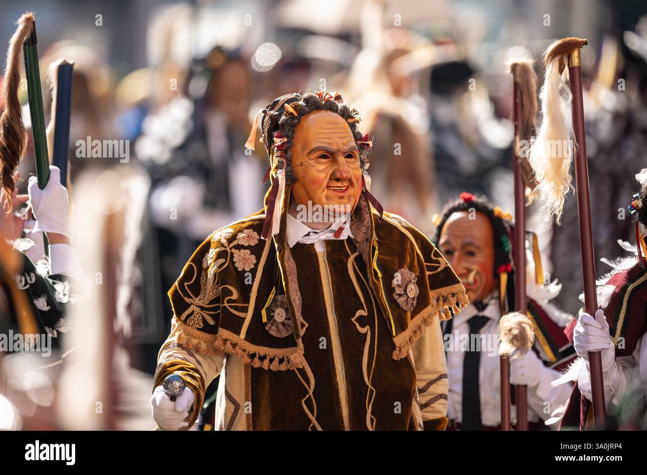 Rottweil, Germany. 04th Mar, 2025. A Schantle, a Rottweiler jester ...