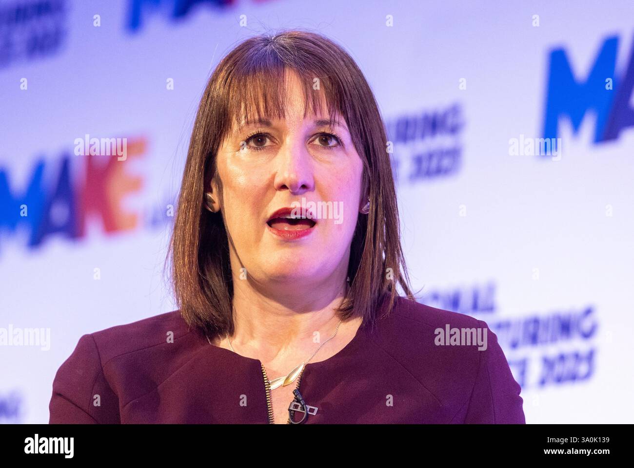 Rachel Reeves Manufacturing London, UK. 4th Mar, 2025. Chancellor Rachel Reeves delivers a speech ...