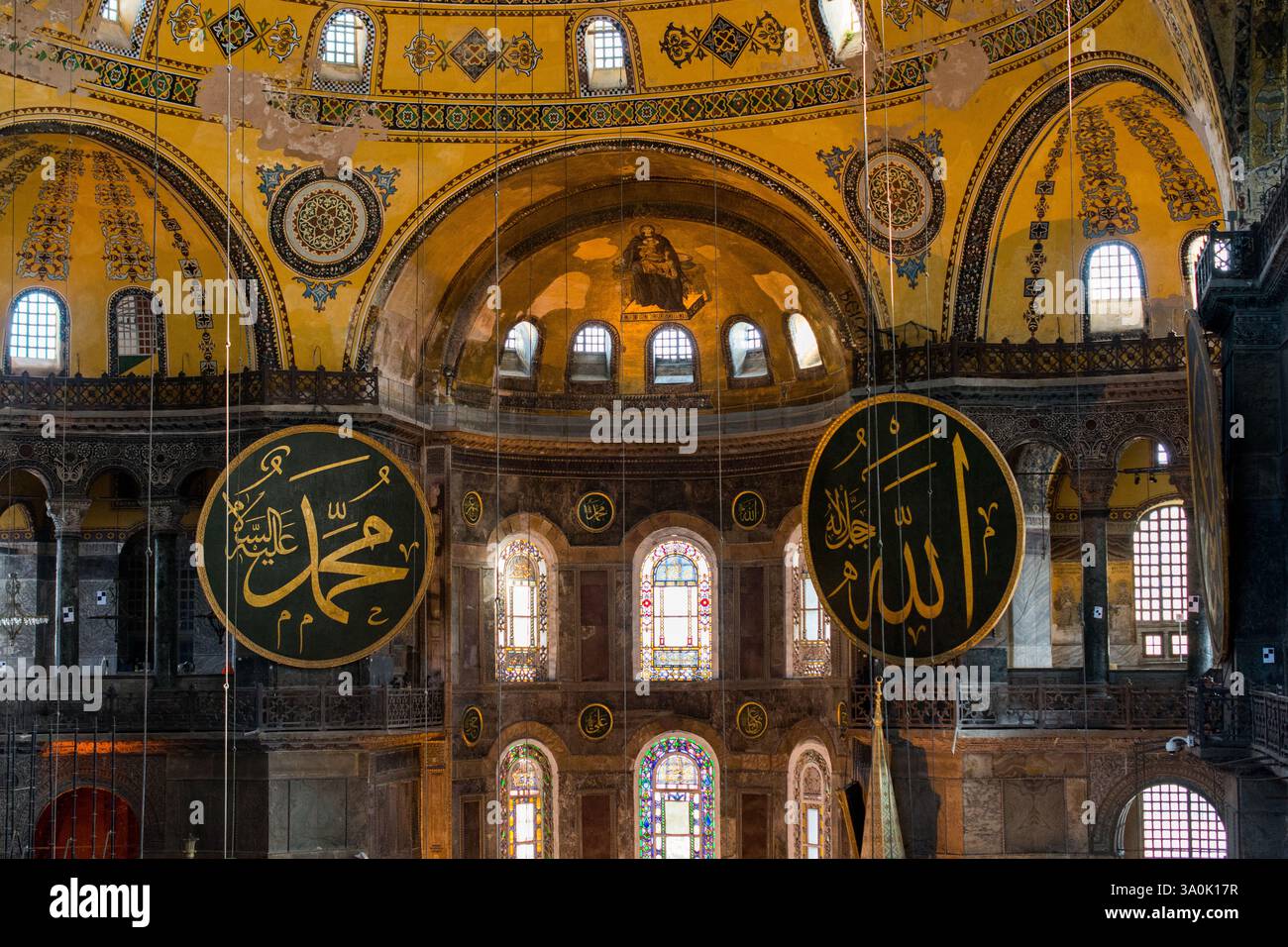 Beautiful examples of the Ottoman Calligraphy art in the Hagia Sophia