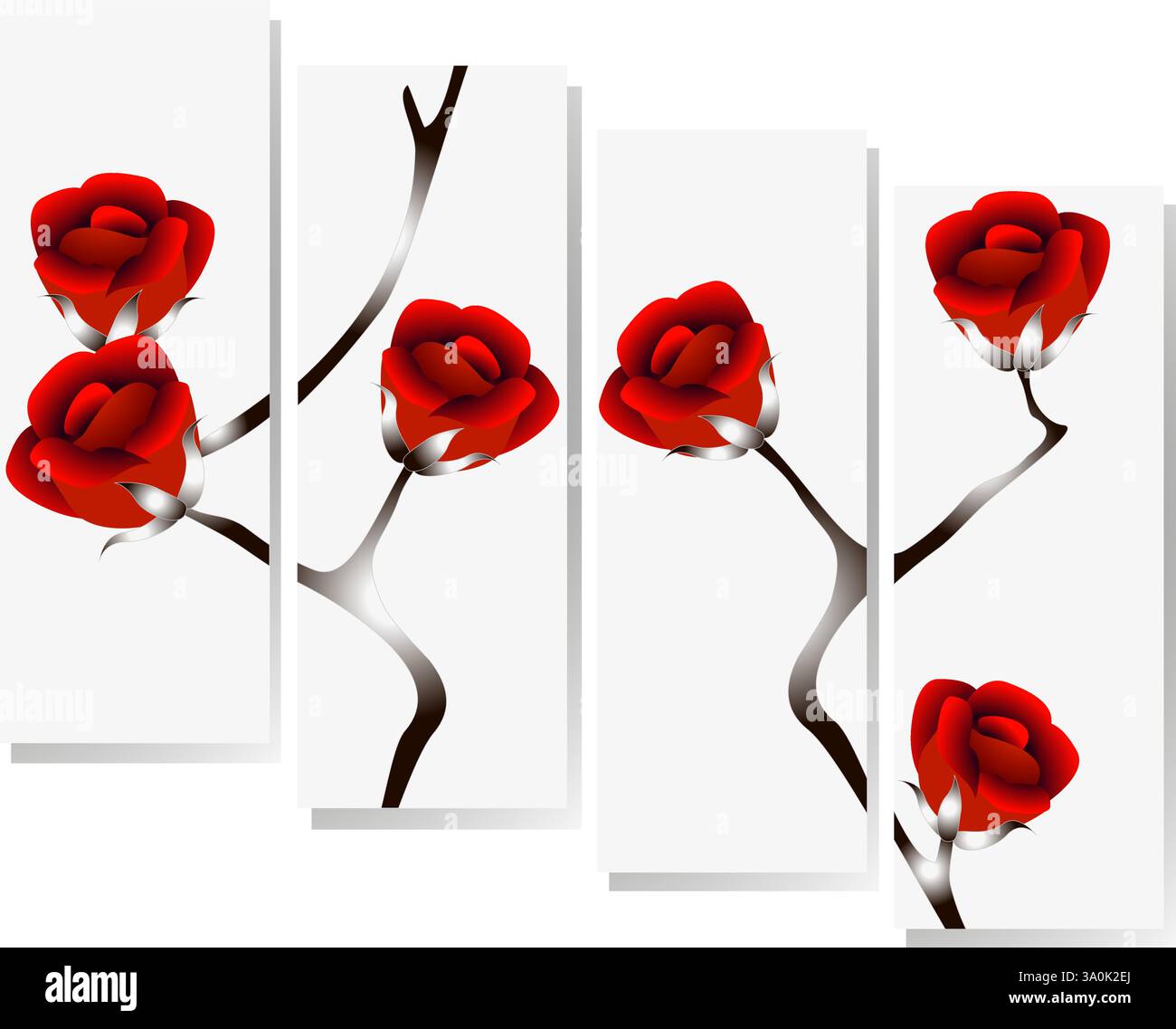 Roses on branches, modern design Stock Vector Image & Art - Alamy