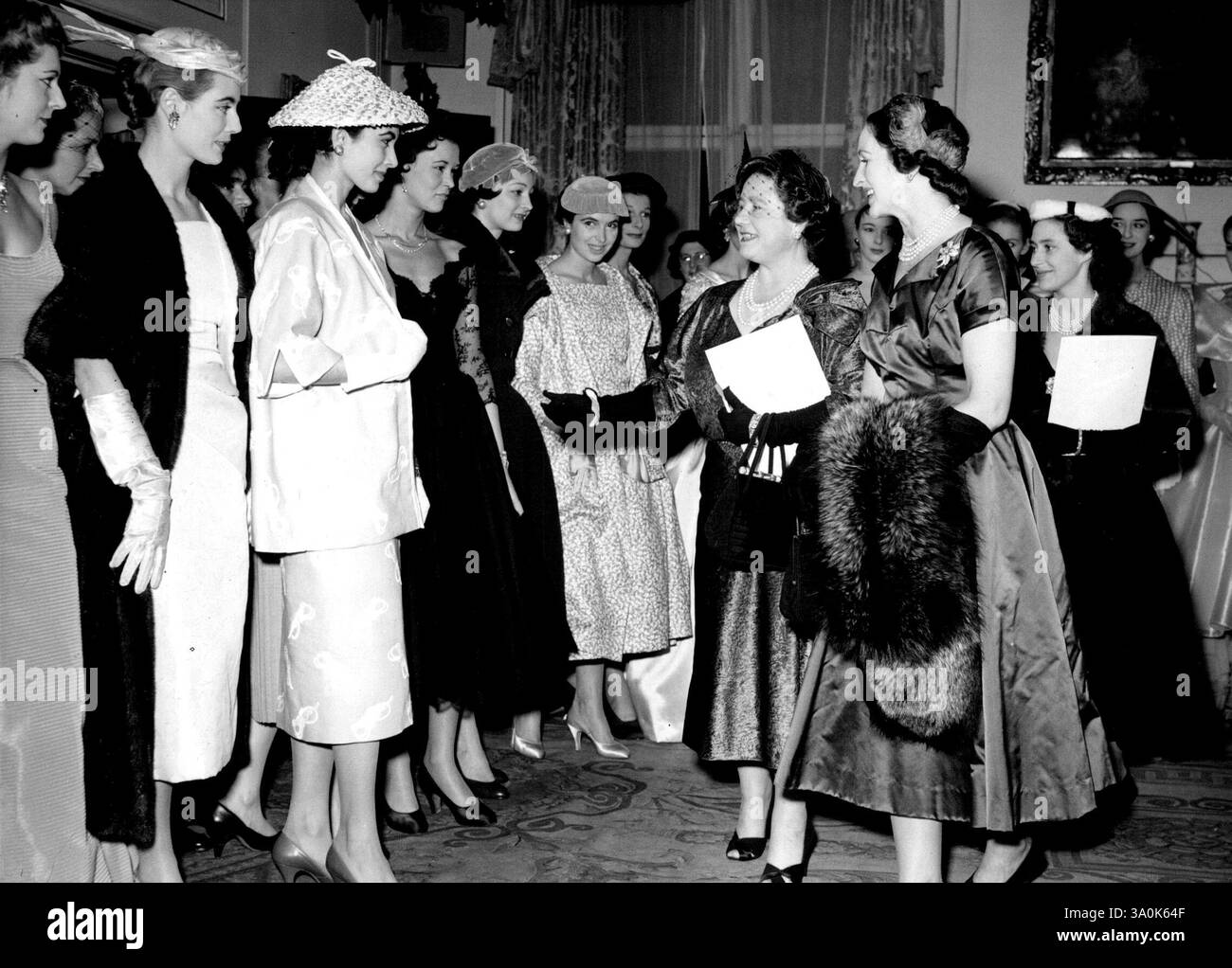 Royal Fashion Show. Lady Pamela Berry (President of the Incorporated  society of London Fashion Designers seen pointing out special features of  some of the fashions to H.M. The Queen Mother and H.R.H.
