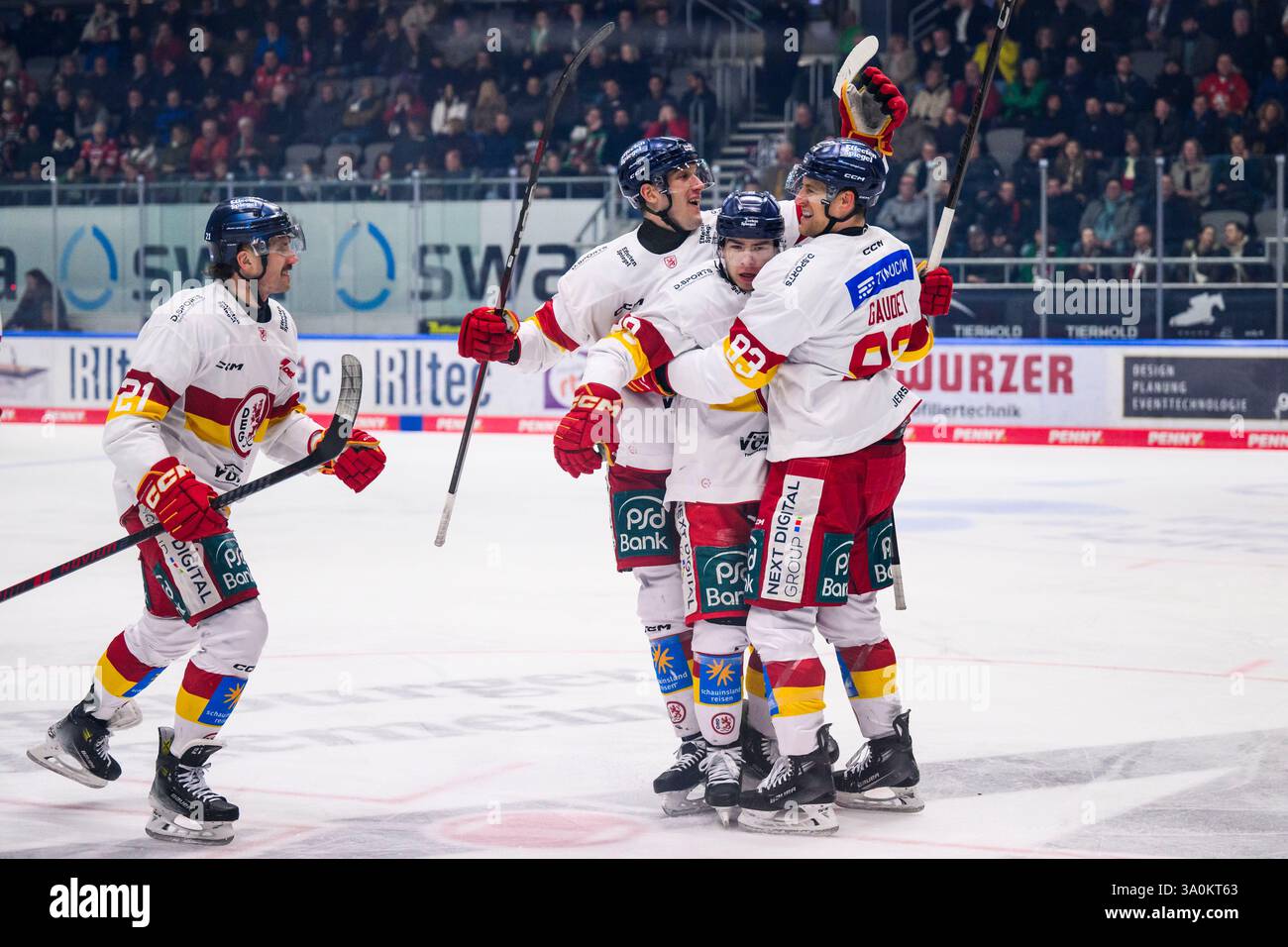 Augsburger Panther Bierkrug 500ml - Gefrosteter Glasbecher Für Eishockey-Fans