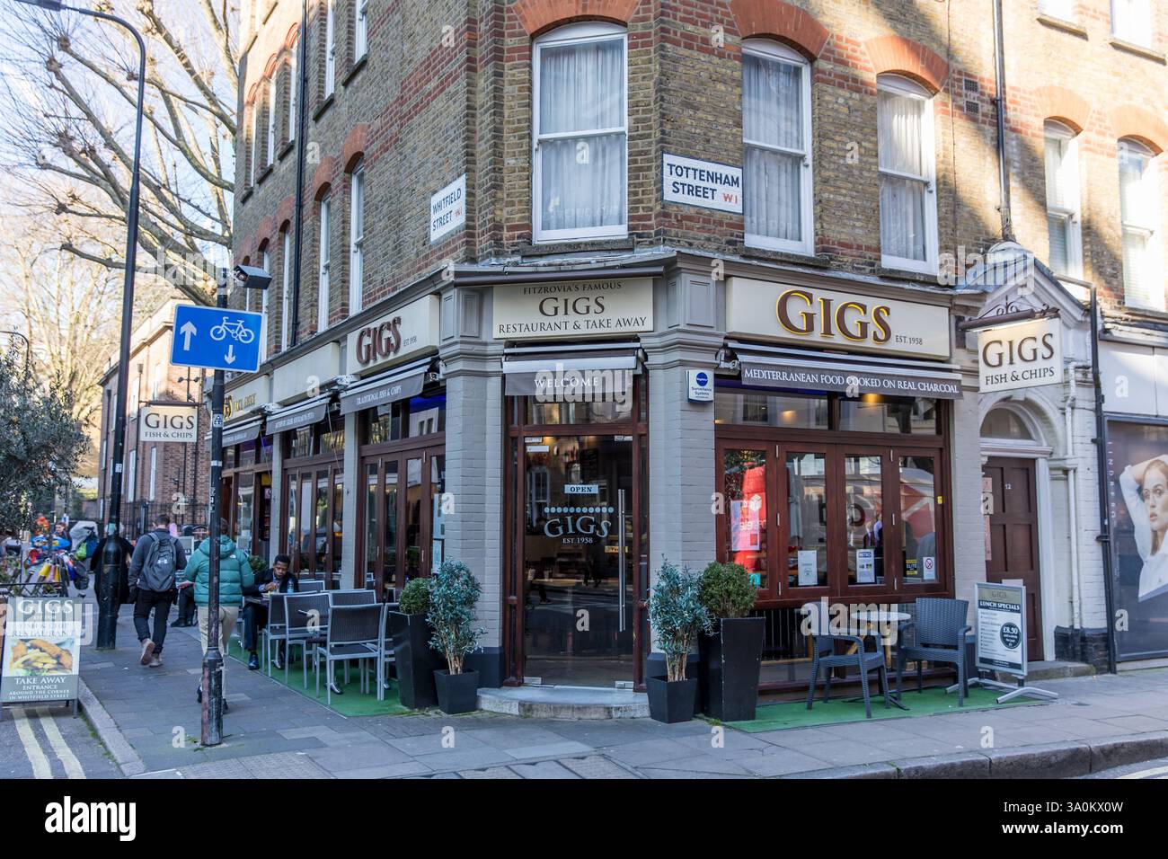 Gigs Restaurant, Tottenham Road. Stock Photo