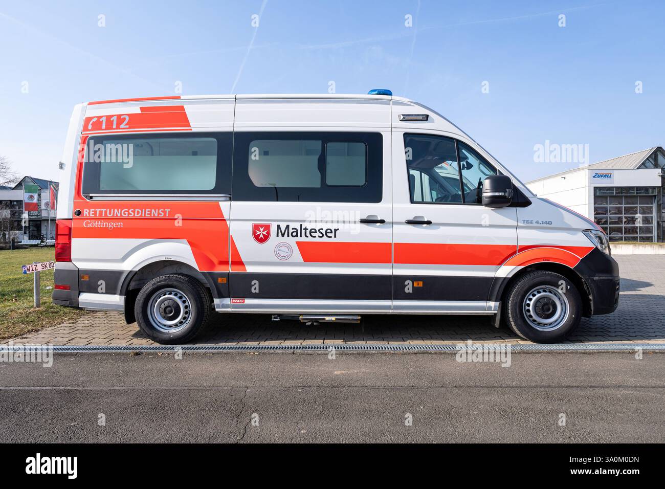 Malteser MAN TGE ambulance Stock Photo