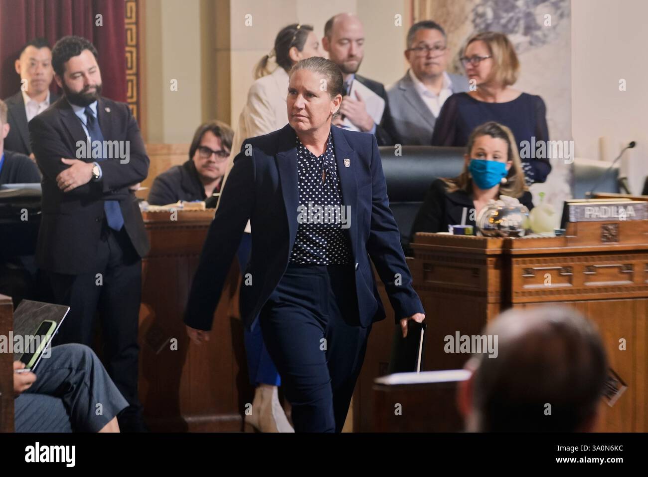 Former Los Angeles Fire Dept. Chief Kristin Crowley arrives to appeal ...