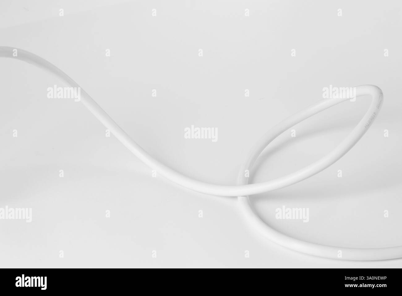 One insulated electrical wire isolated on white Stock Photo