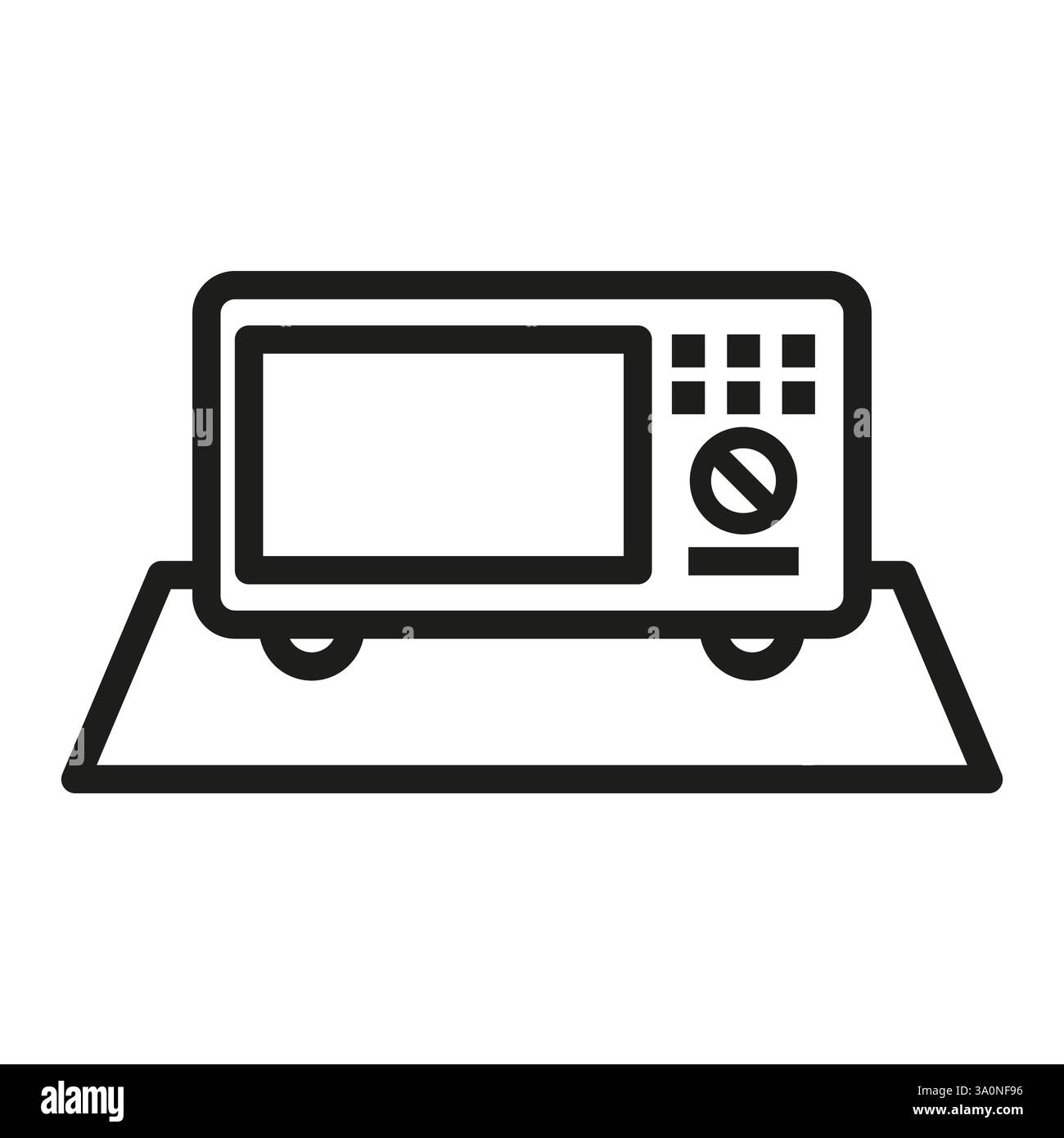 Oscilloscope icon. Electronic measuring device. Black line symbol. Vector technology element. Stock Vector