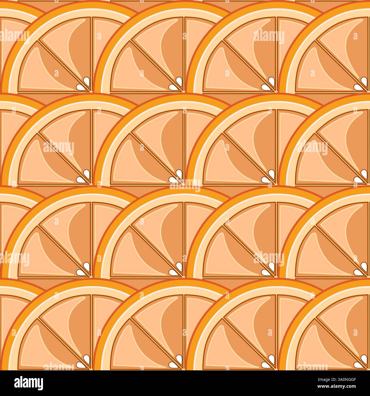Seamless botanical pattern with orange slices vector illustration Stock Vector