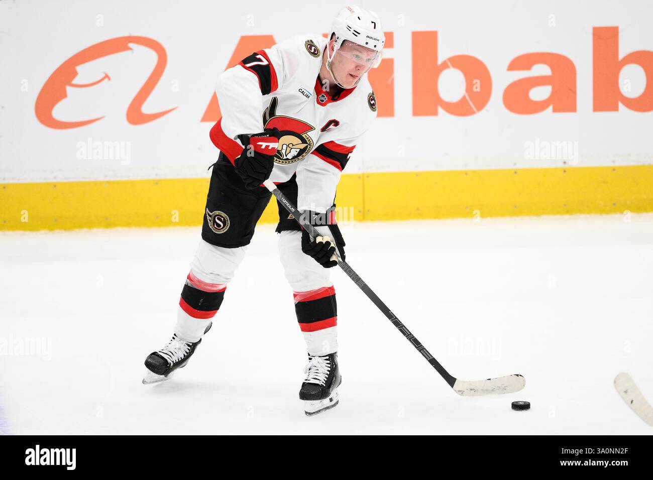 Ottawa Senators left wing Brady Tkachuk (7) in action during overtime ...