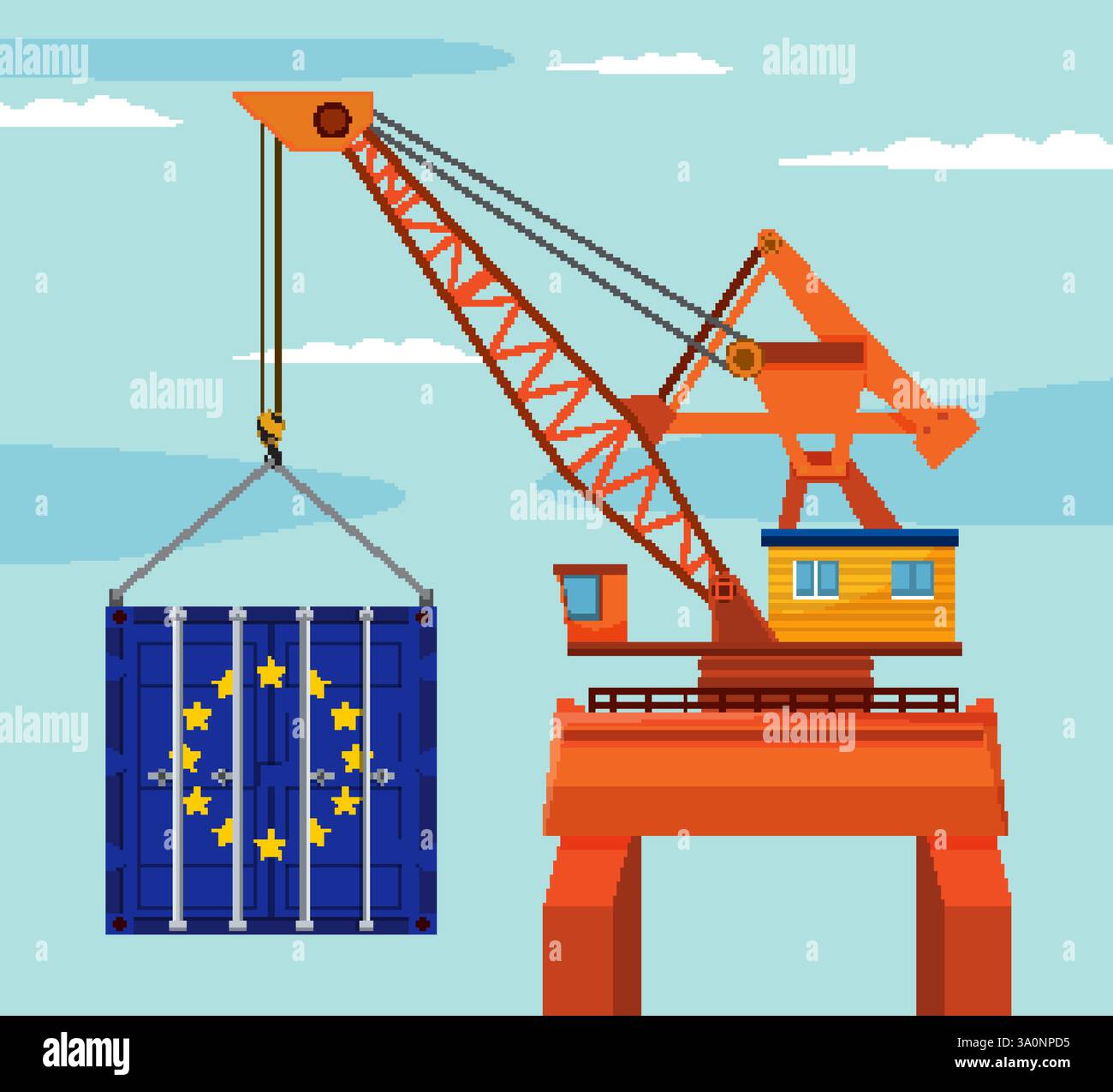 Crane on port blue Stock Vector Images - Alamy