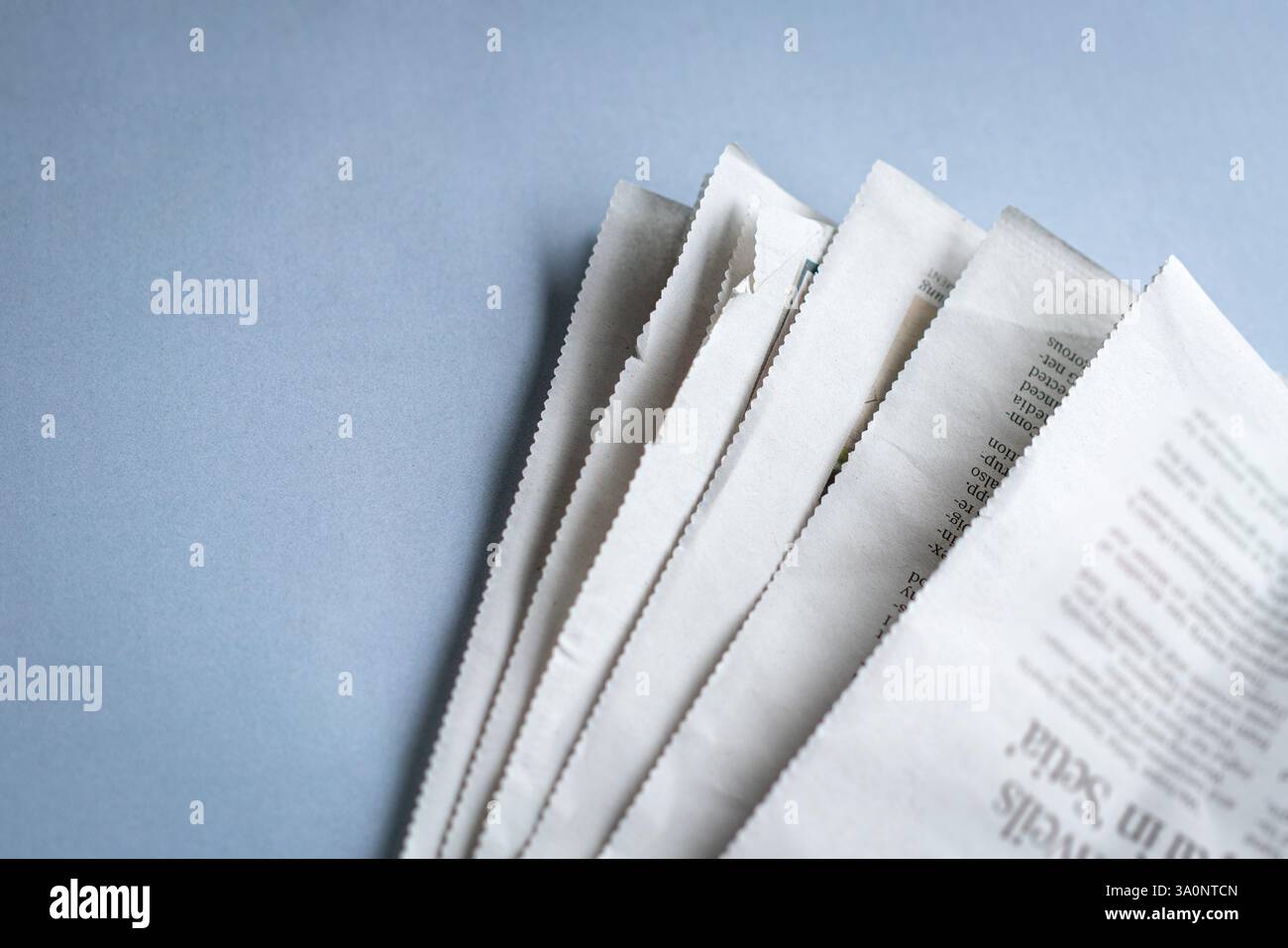 Newspapers, top view. Copy space. Stock Photo