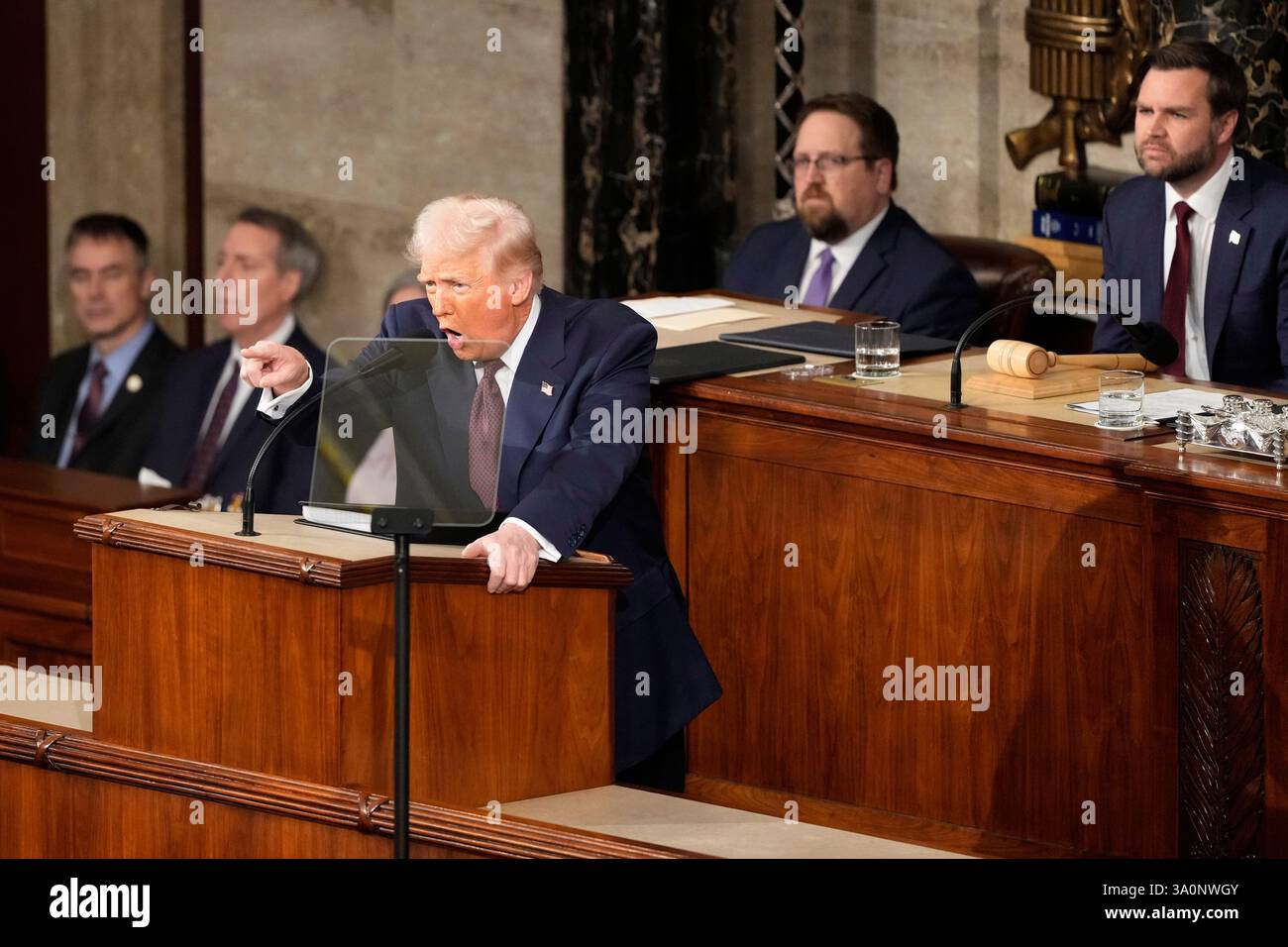 President Donald Trump addresses a joint session of Congress as Vice ...