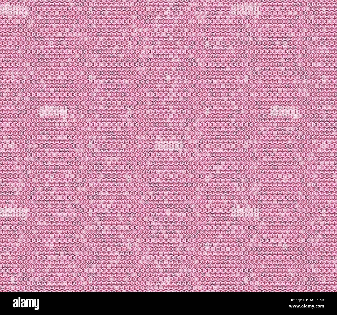 Hexagonal pattern background. Pink color tones gradients. Simple stacked hexagons pattern. Small hexagon shapes. Seamless pattern. Stock Vector