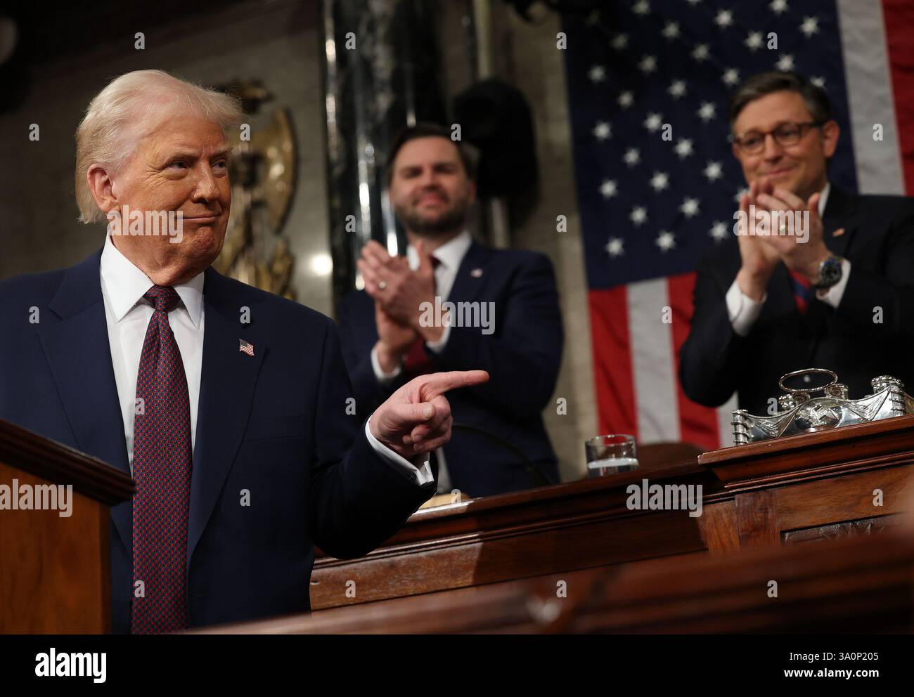 Vice President JD Vance and Speaker of the House Mike Johnson (R-LA ...