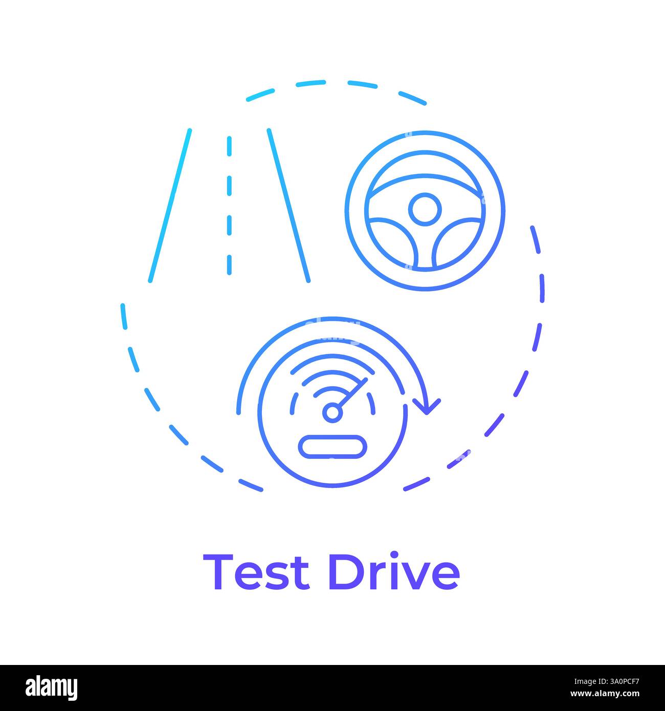 Test drive blue gradient concept icon Stock Vector