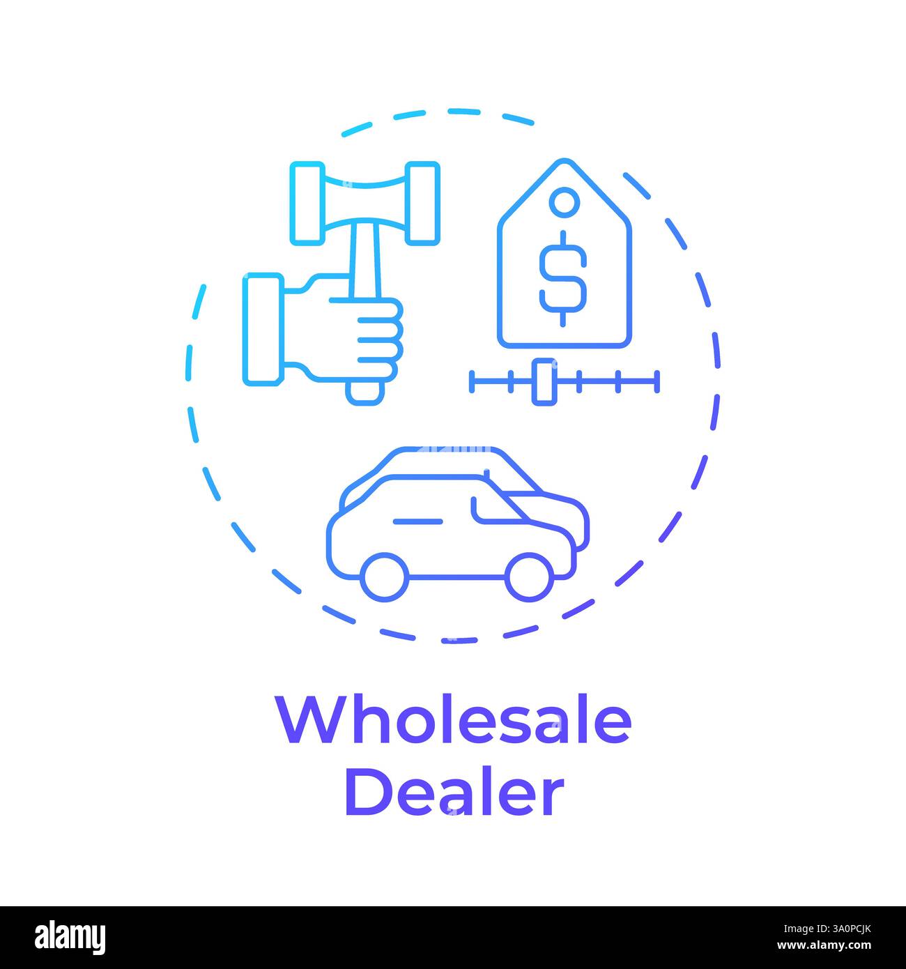 Wholesale dealer blue gradient concept icon Stock Vector