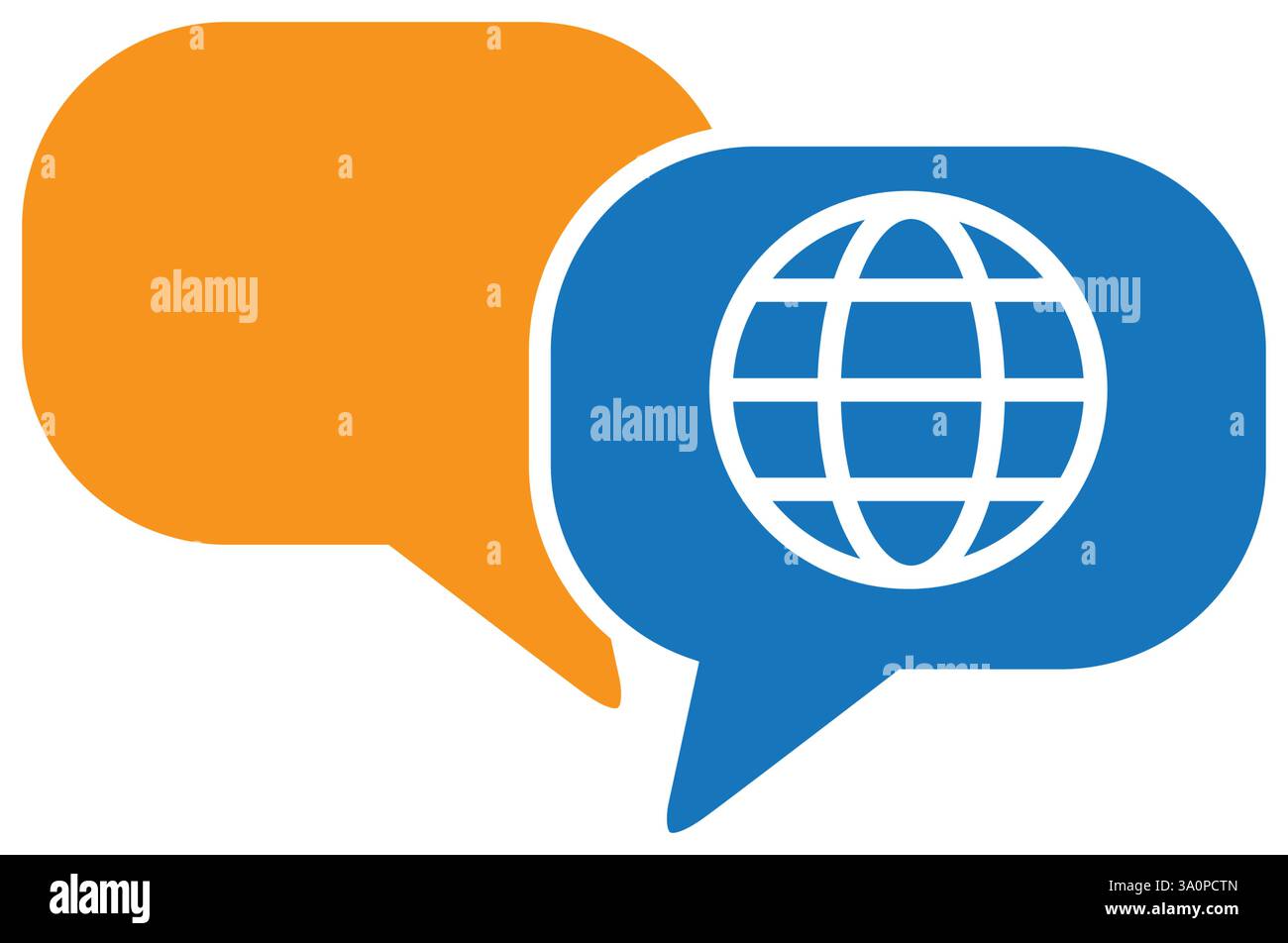 Translate icon, language translator, dictionary, chat translator. Chat bubble symbol or icon. Application or software. Stock Vector