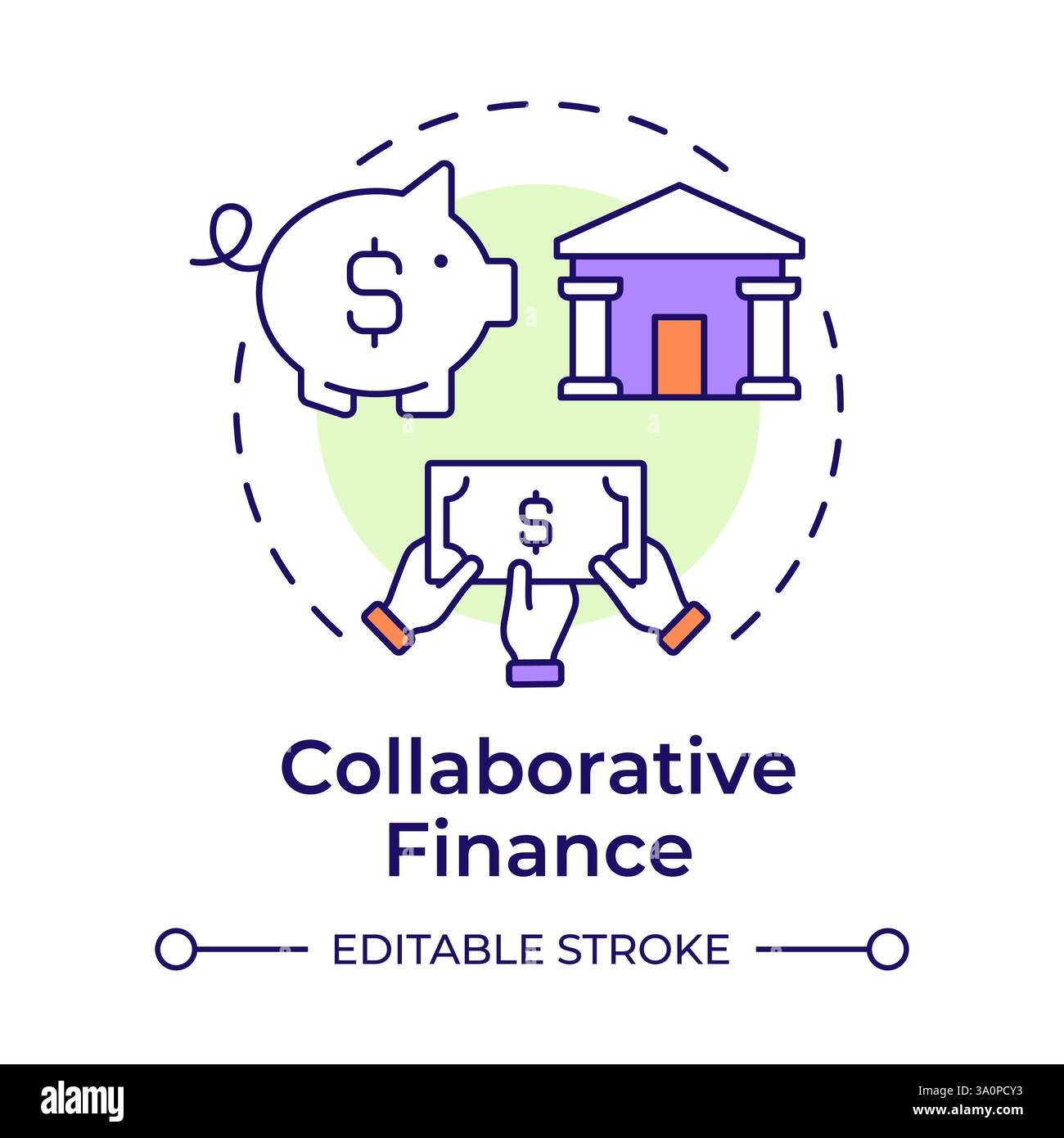 Collaborative finance multi color concept icon Stock Vector Image & Art ...