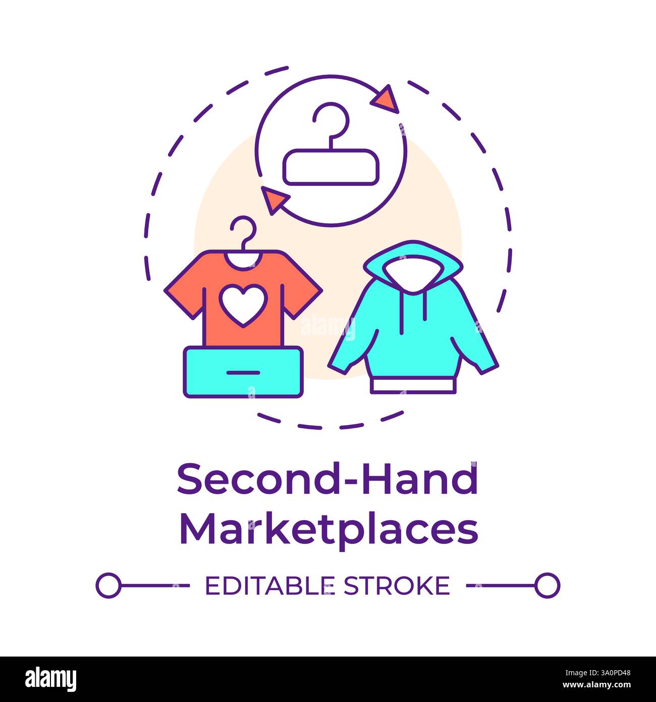 Second hand marketplaces multi color concept icon Stock Vector