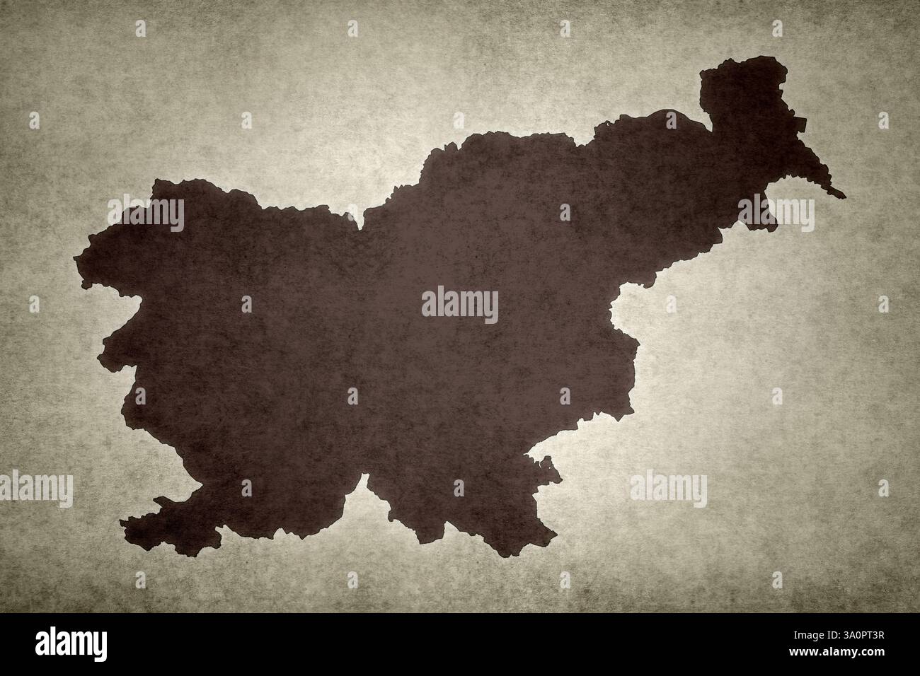 Grunge map of Slovenia printed within on an old paper Stock Photo - Alamy