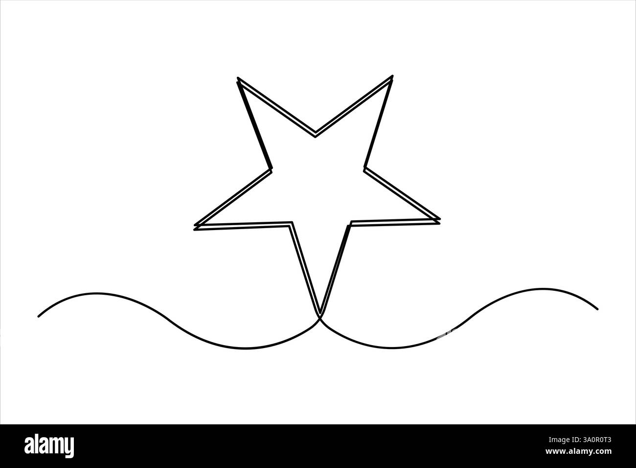 Star continuous one line art drawing of design. Single line art ...
