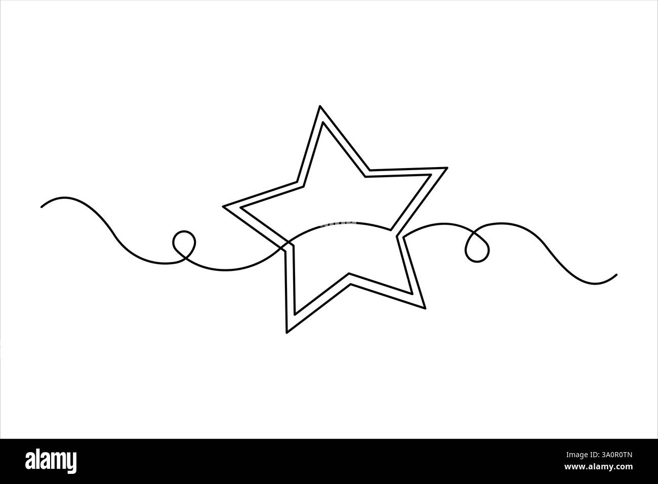 Star continuous one line art drawing of design. Single line art ...