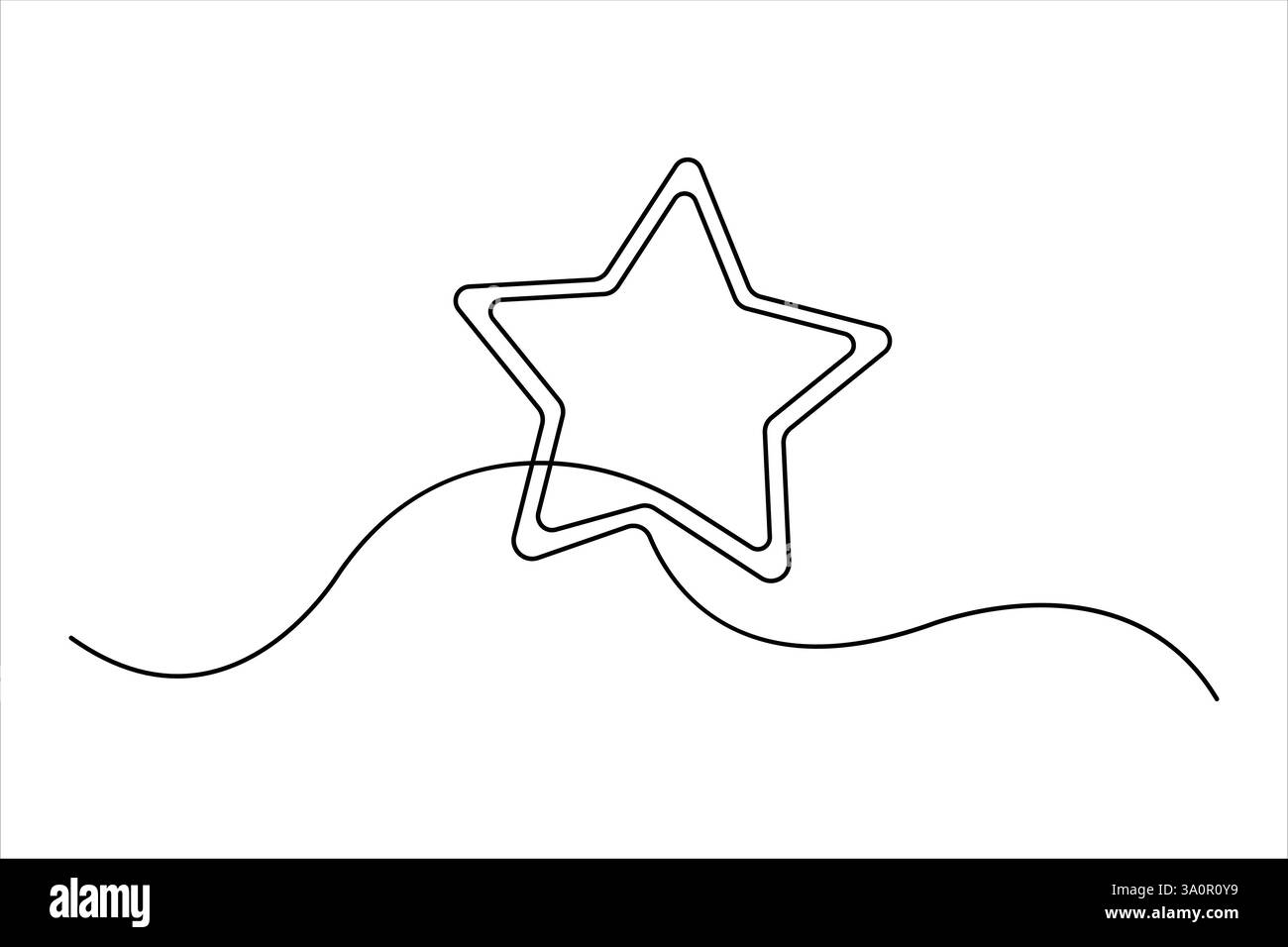 Star continuous one line art drawing of design. Single line art ...