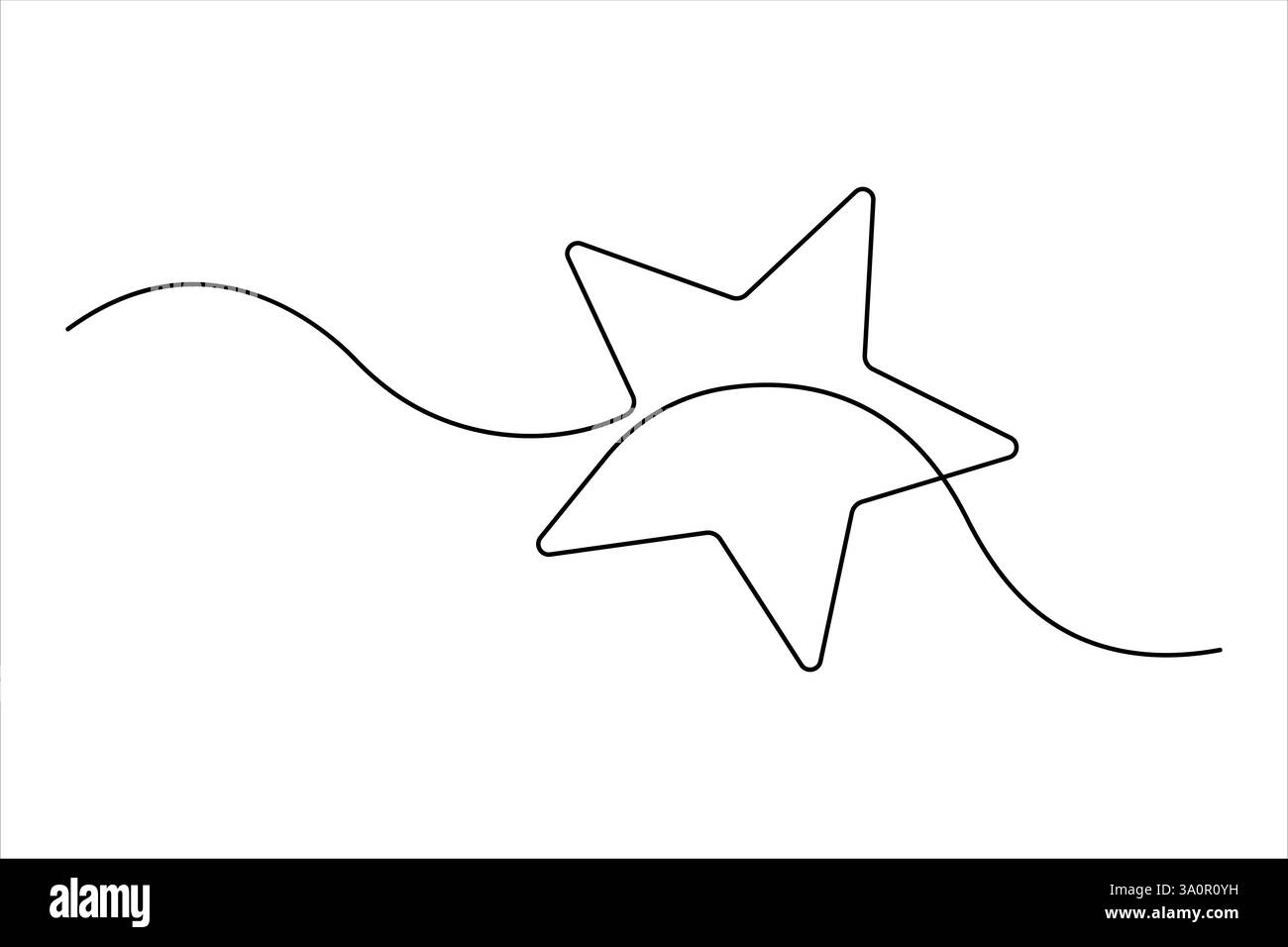 Star continuous one line art drawing of design. Single line art ...
