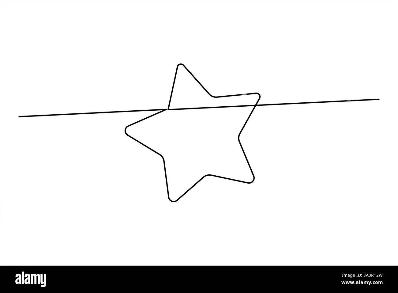 Star continuous one line art drawing of design. Single line art ...