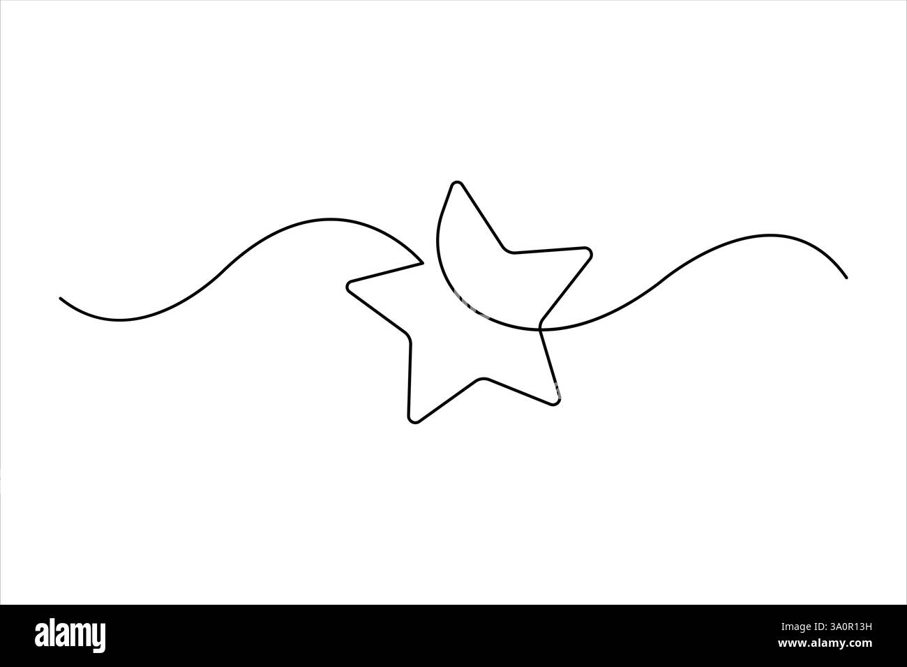 Star continuous one line art drawing of design. Single line art ...