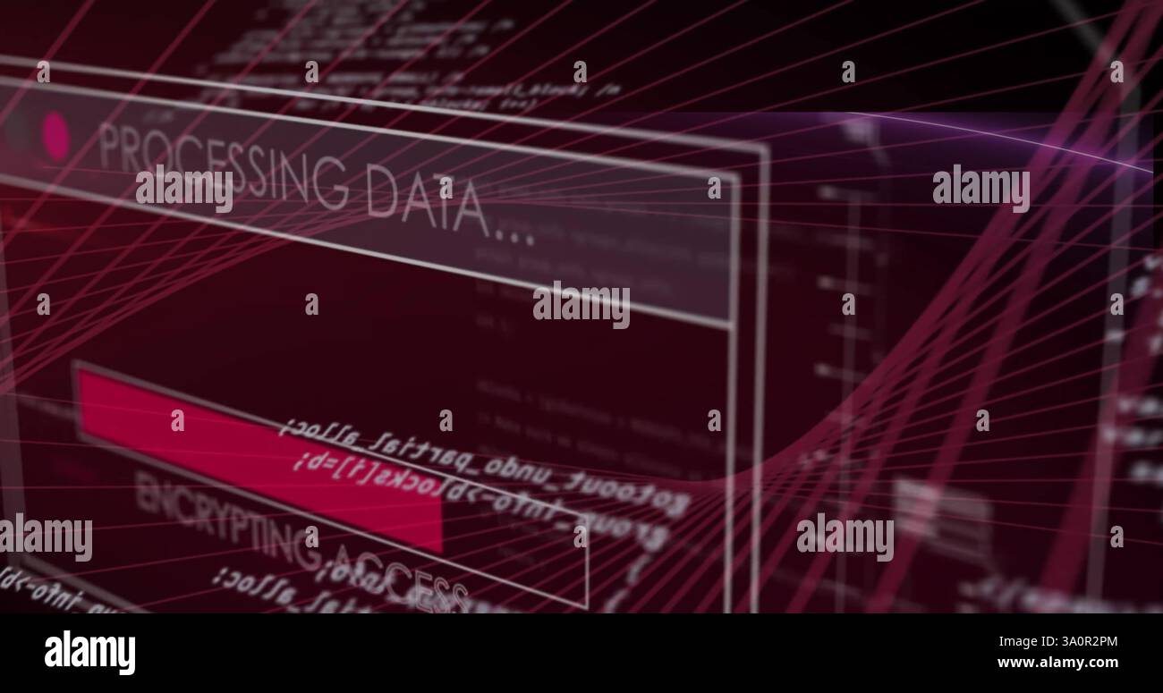 Image of digital data processing over screen Stock Photo - Alamy