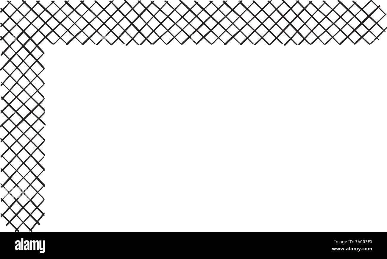 Vector illustration made with black strokes creating an L-shaped border ...