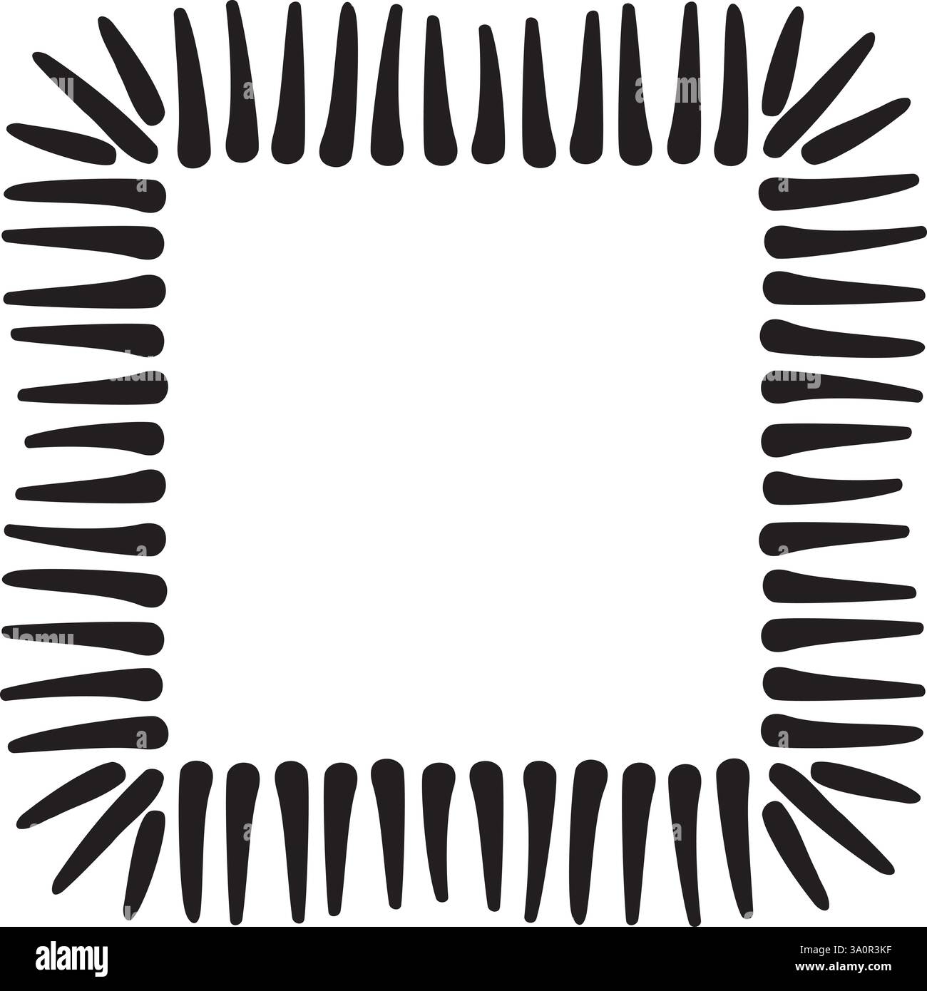 Vector illustration made with black strokes creating a square border ...