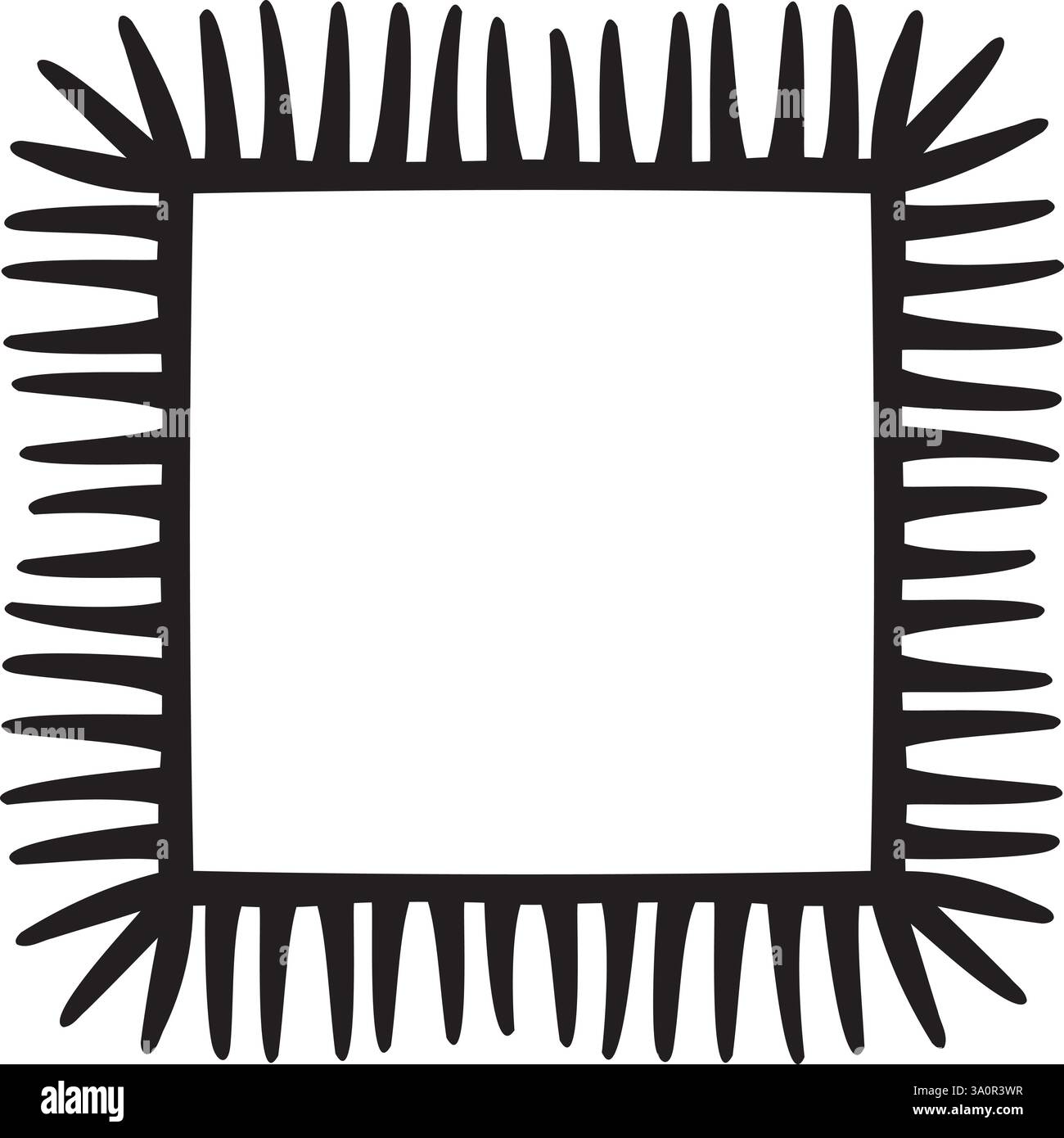 Vector illustration made with black strokes creating a square border ...