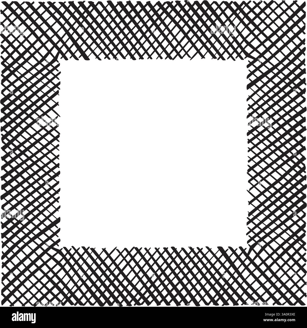 Vector illustration made with black strokes creating a square border ...