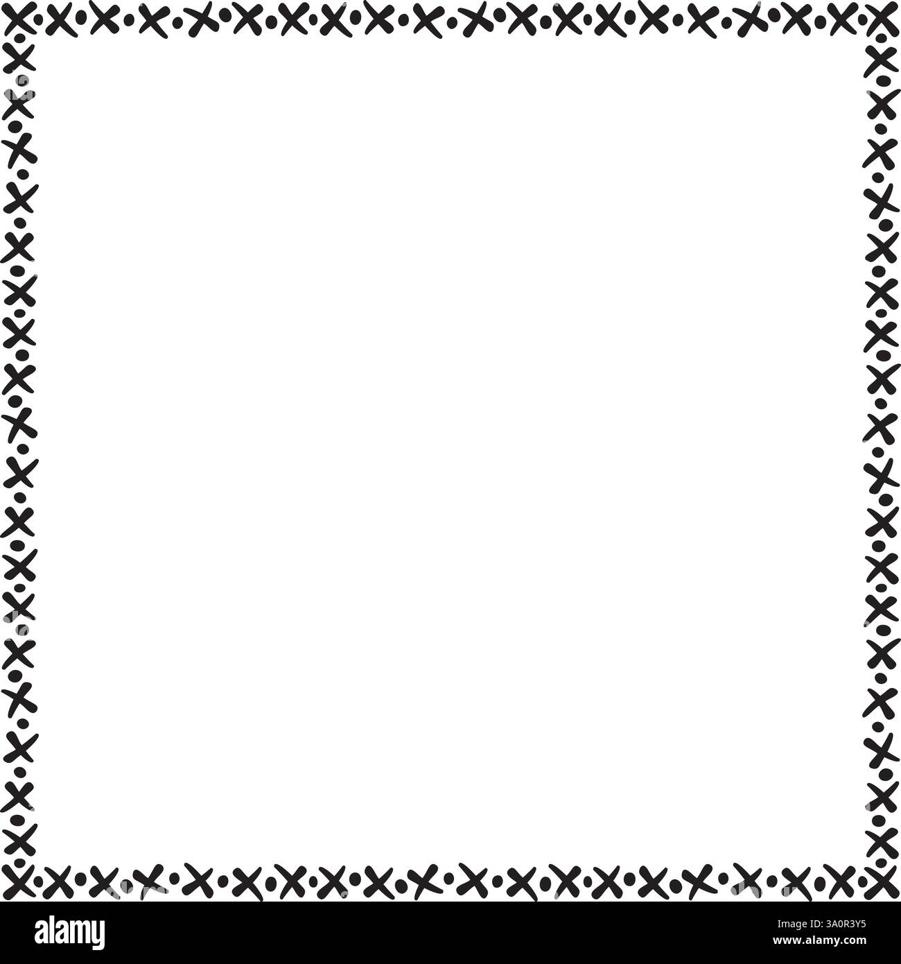 Vector illustration made with black strokes creating a square border ...