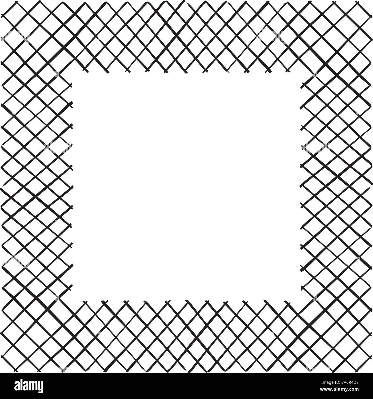 Vector illustration made with black strokes creating a square border ...