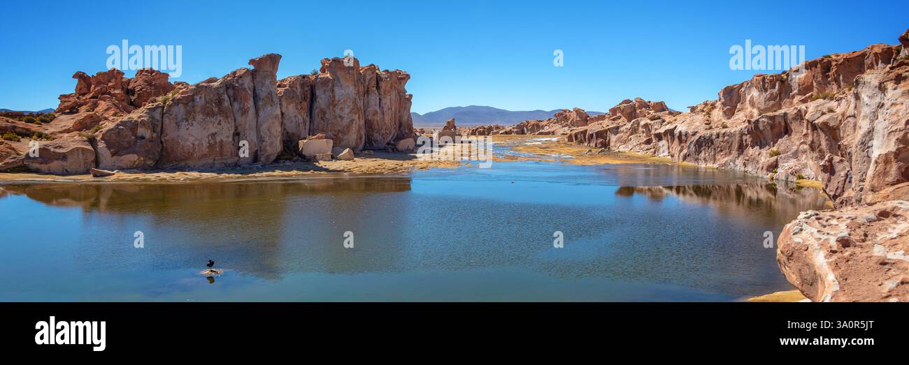 Panoramic view of the Valley of Rocks, Bolivia landscape and travel web banner Stock Photo