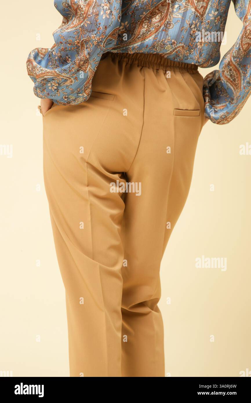 tan cigarette trousers Cigarette trousers hi-res stock photography and images