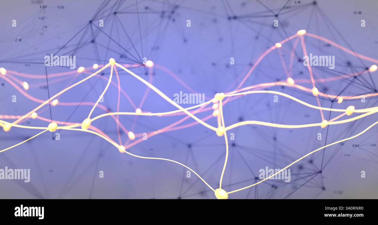 Network of connections and data processing image over abstract background Stock Photo