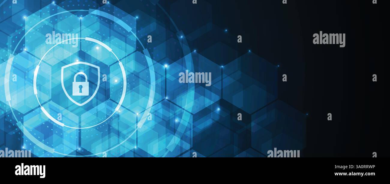 Cyber security protection devices from hacker attack Stock Vector