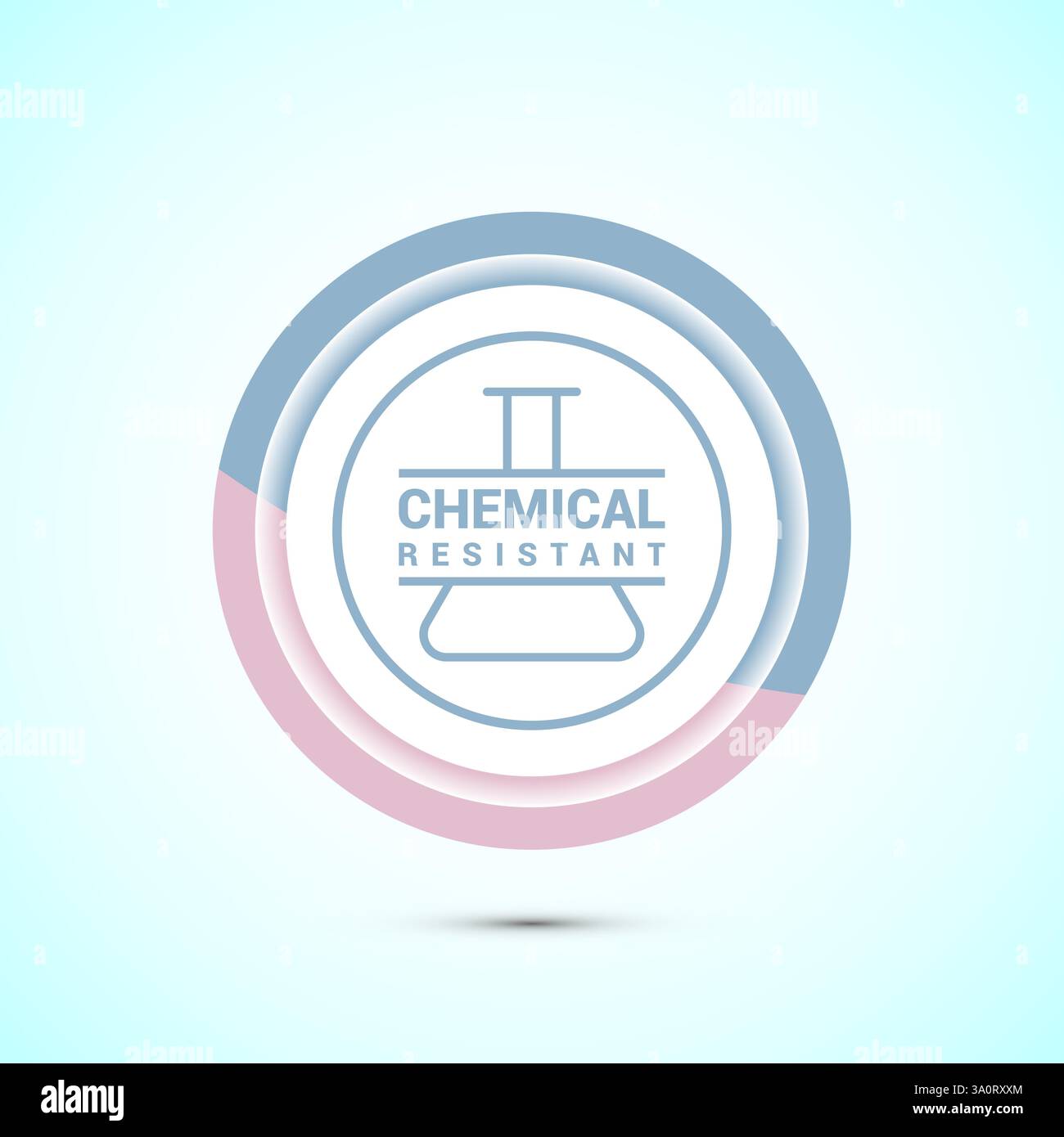 Chemical resistant icon design illustration, Chemical resistant sign symbol, Button design Stock Vector