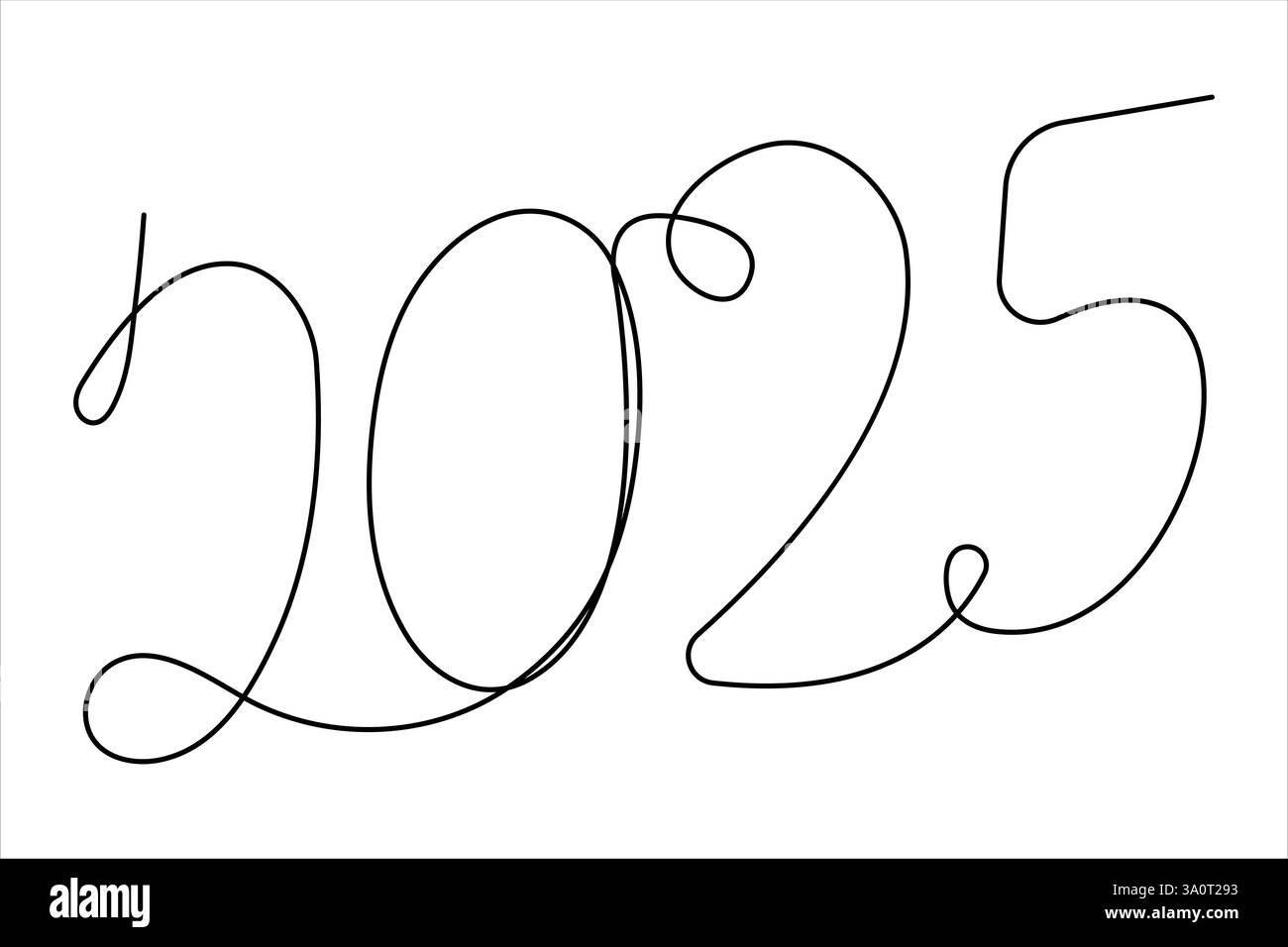 Continuous line art number Stock Vector Images - Alamy