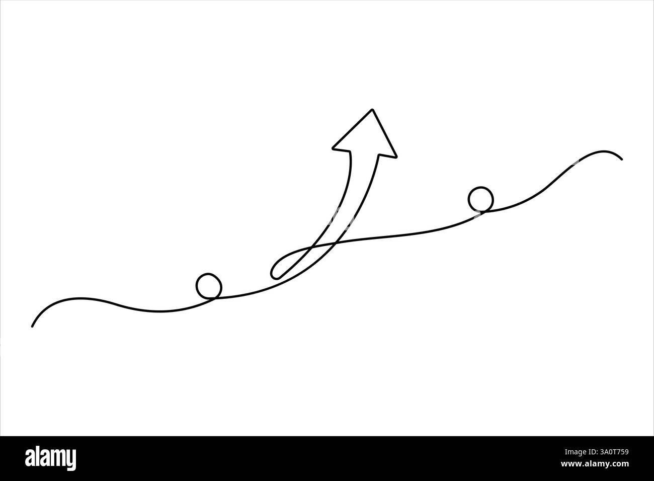 Continuous one line art drawing of arrow, arrow icon outline vector ...