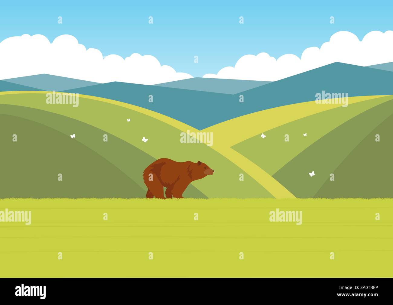Hills bright color in Stock Vector Images - Alamy