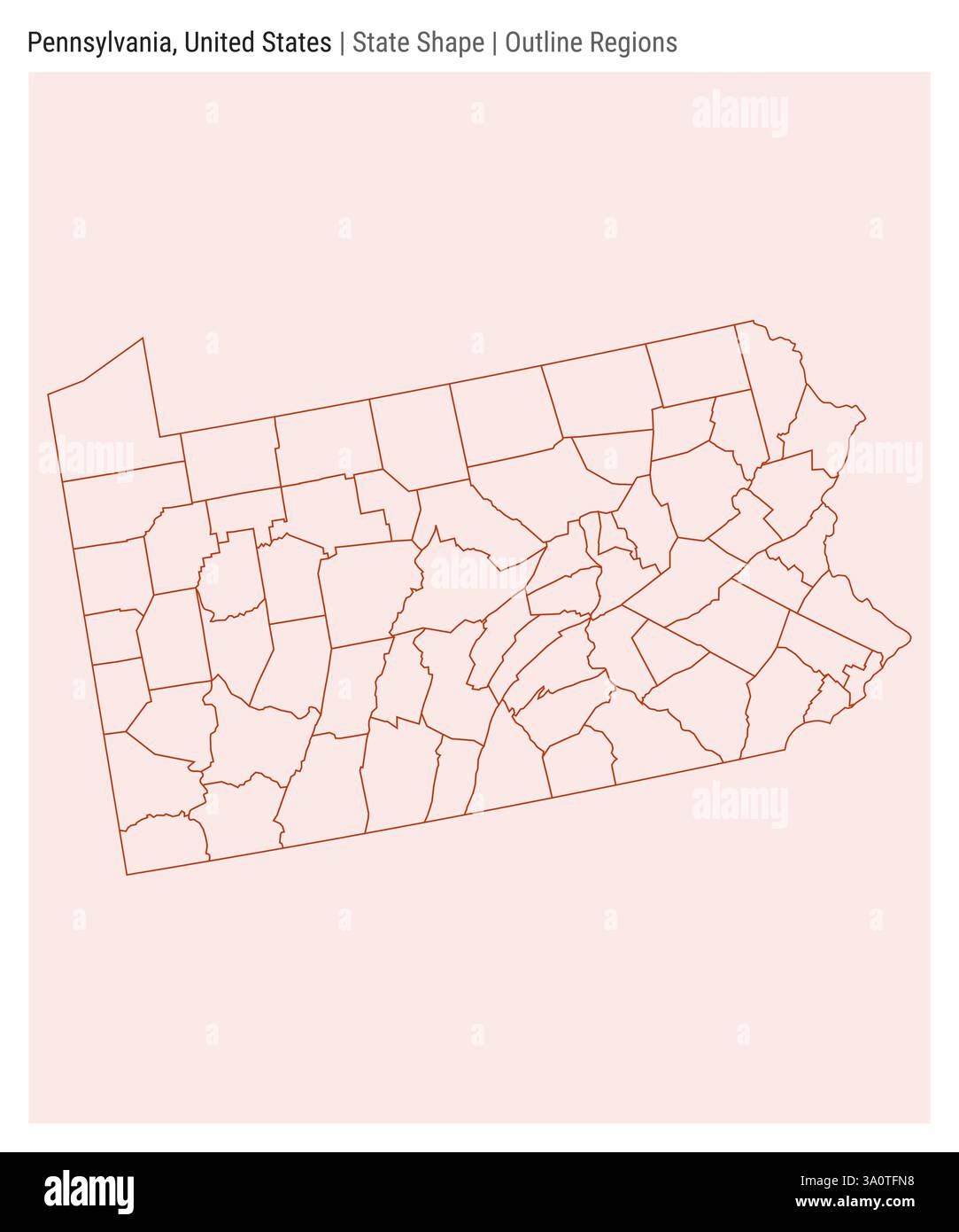Pennsylvania United States Simple - Pennsylvania United States Simple Vector Map State Shape Outline Regions Style Border Of Pennsylvania Vector Illustration 3A0TFN8 