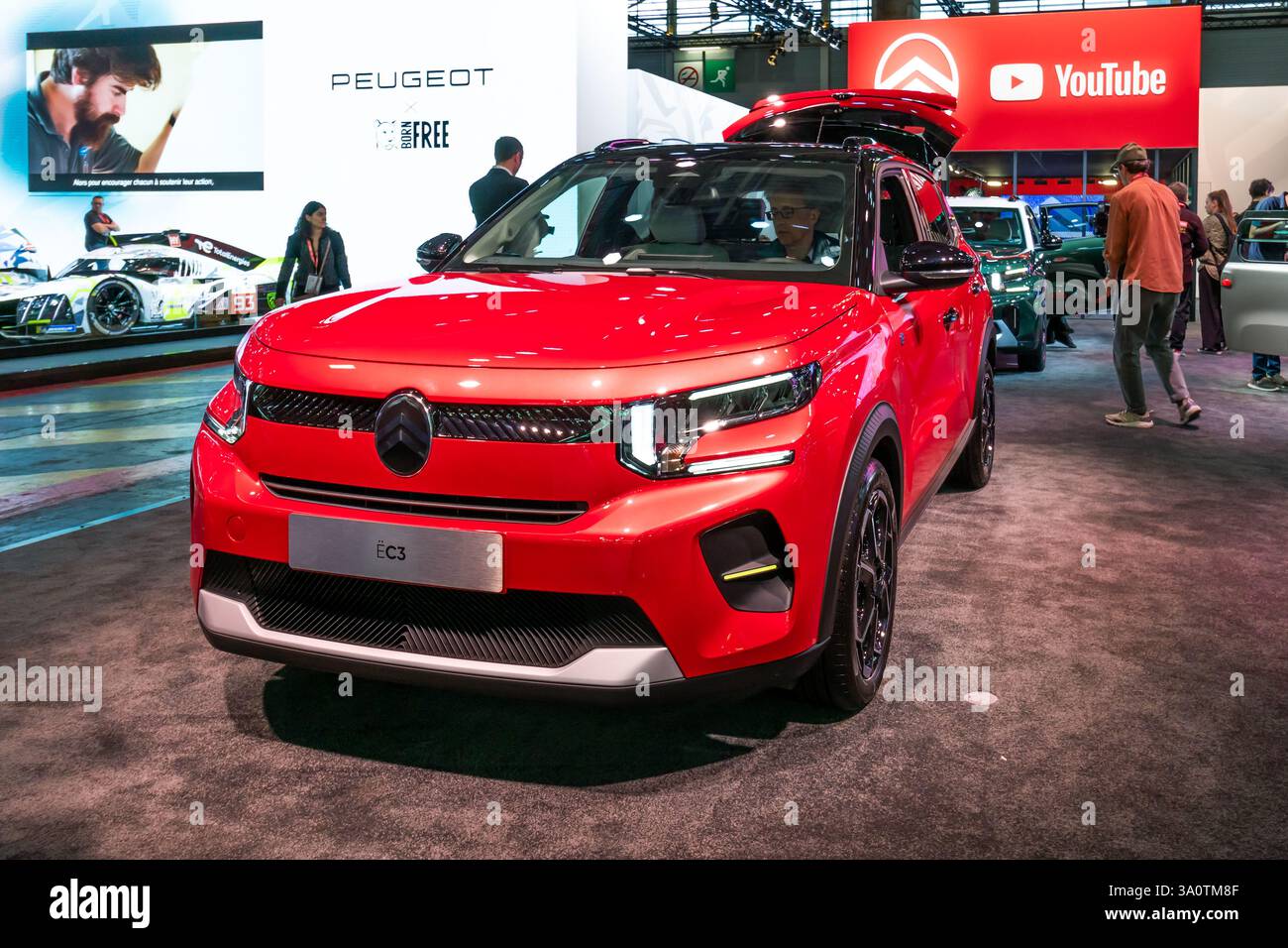 Citroen E-C3 electric car at the Paris Mondial de l'Automobile. Paris, France - October 14, 2024. Stock Photo