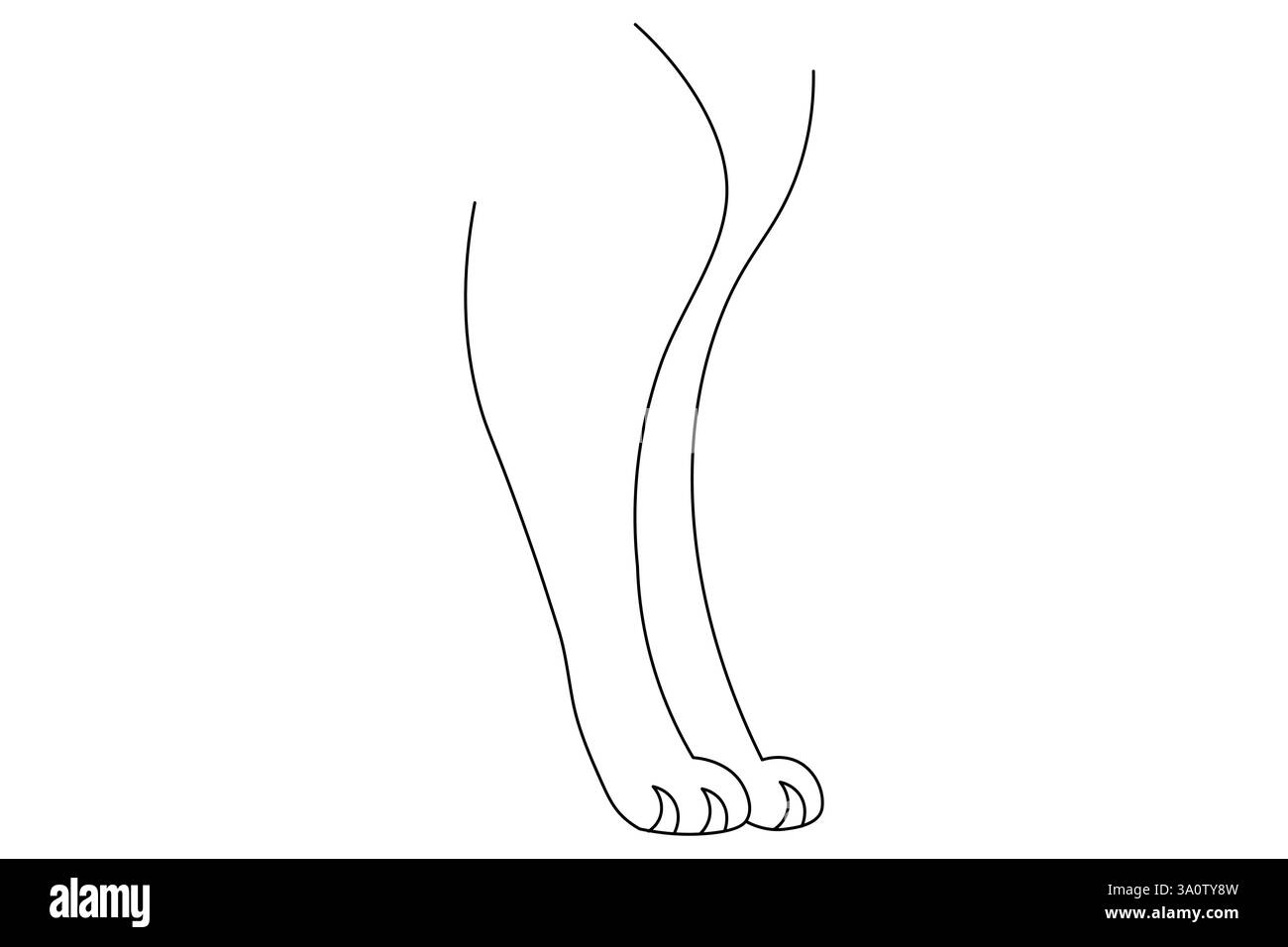 Dog paw continuous one line art and isolated outline vector ...