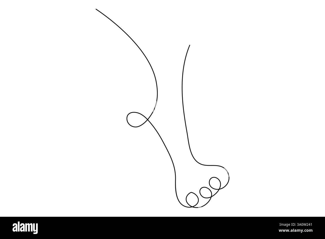 Dog paw continuous one line art and isolated outline vector ...